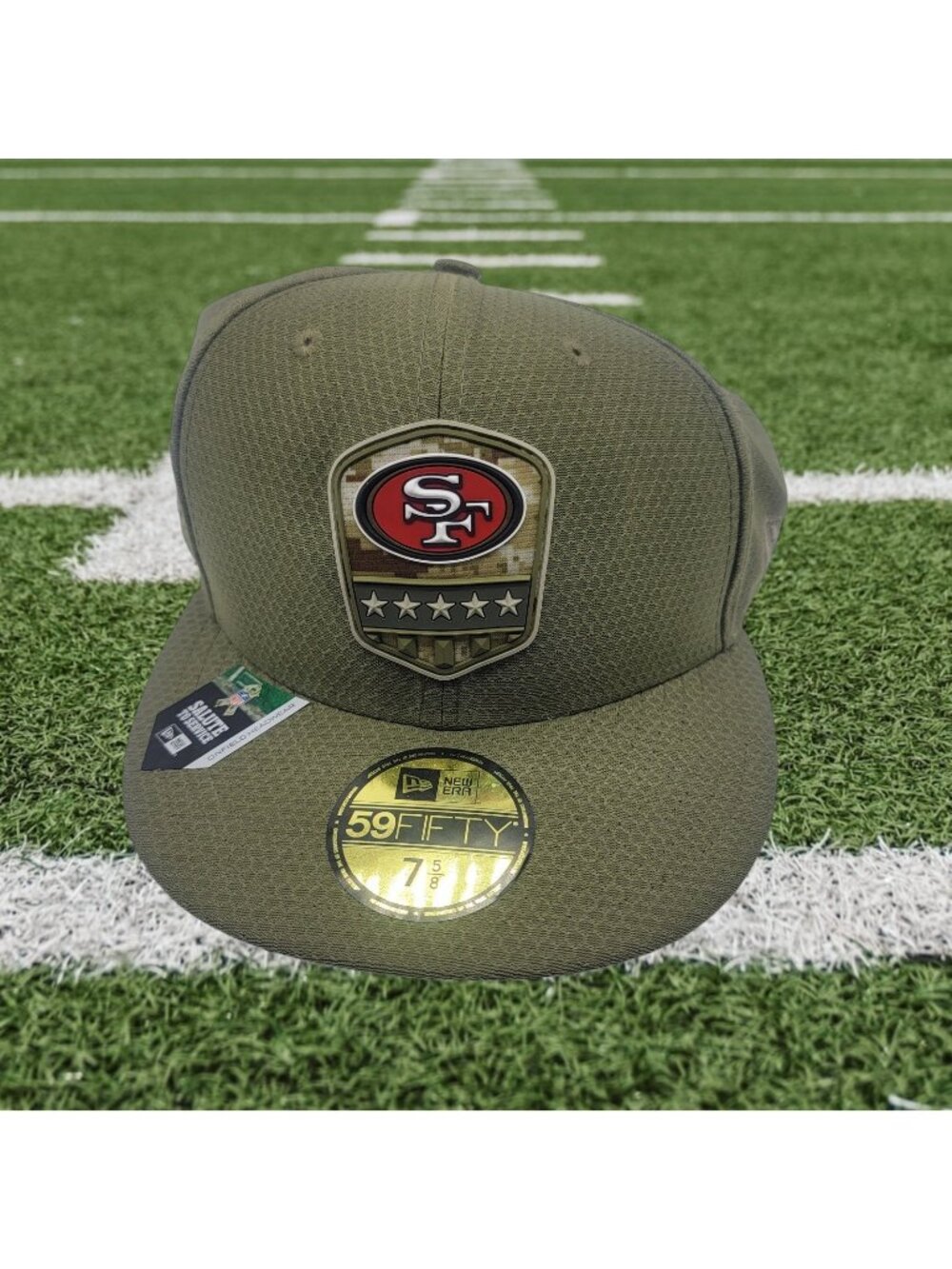 NEW ERA NFL SF 49ers Snapback Salute to Service Military USA Flat Bill Hat 7 5/8